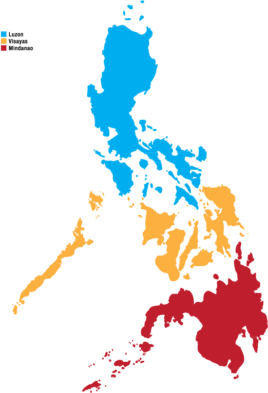 Luzon, Visayas and Mindanao